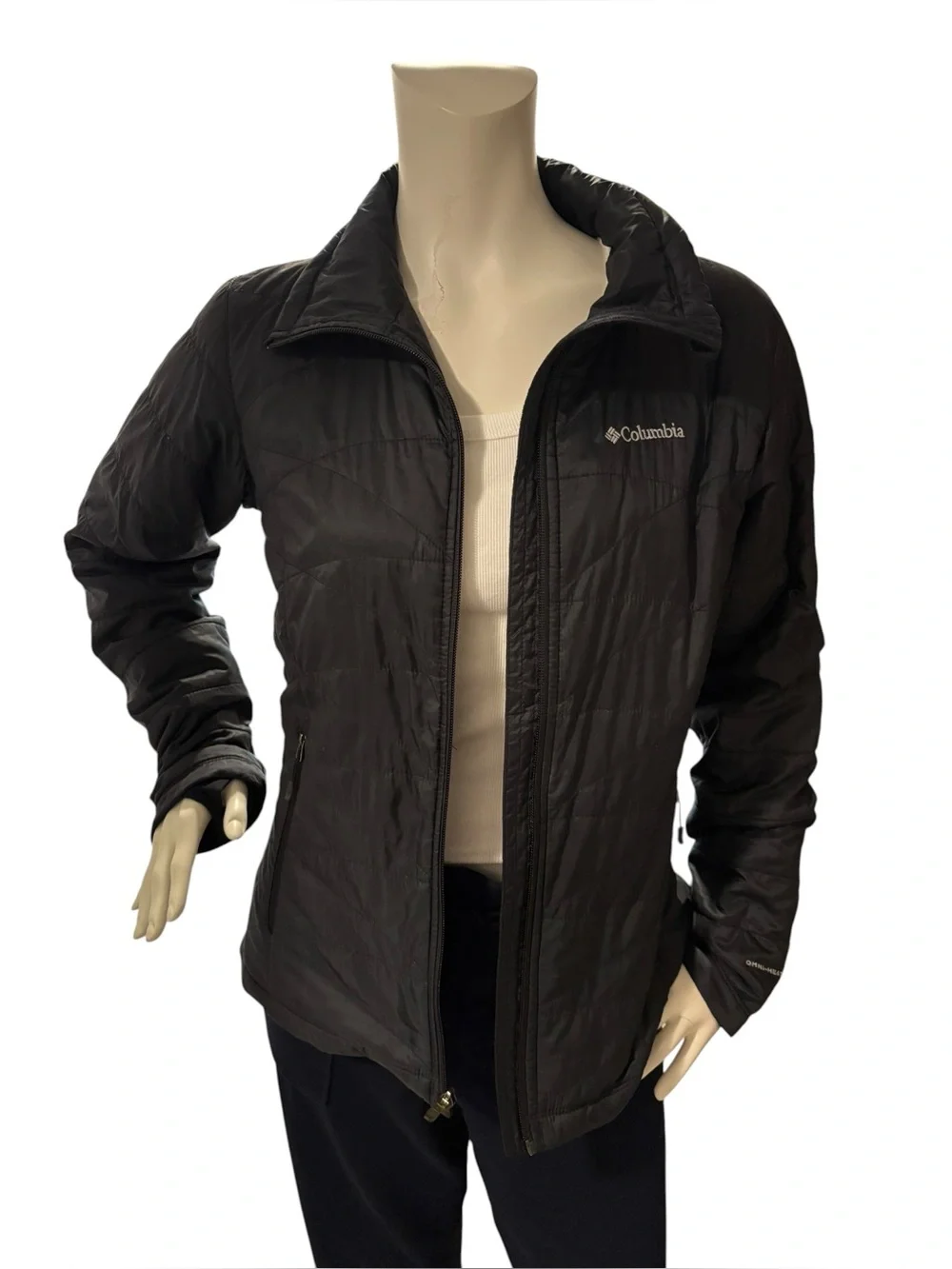 Columbia Black Women's Packable Omni Heat Puffer Jacket, Medium